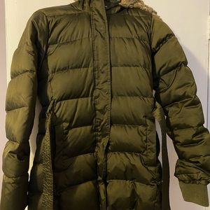 Girls green down coat